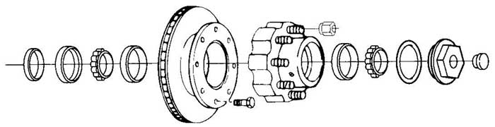 Dexter 10K Axle Disc Brake Parts Illustration