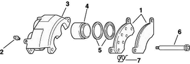 Dexter 10K Axle Disc Brake Caliper Parts Illustration