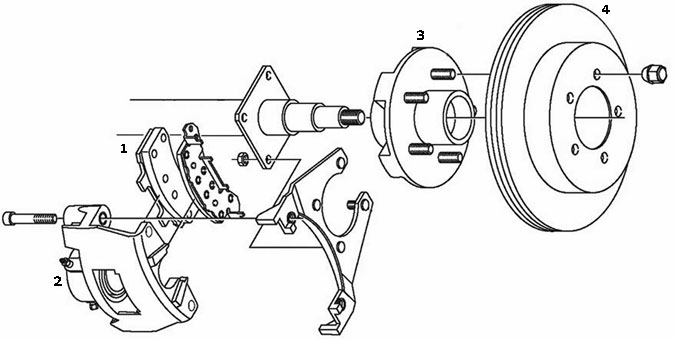 Dexter 3.5K Axle Disc Conversion Kit Parts Illustration