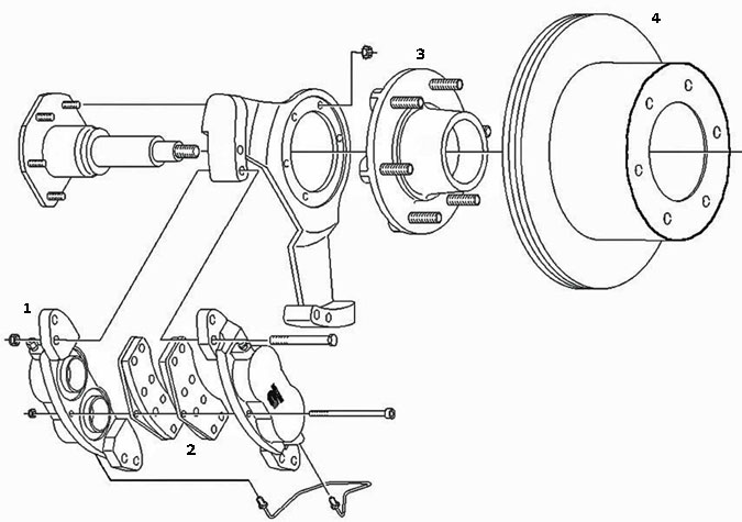 Dexter 6K Axle Disc Conversion Kit Parts Illustration