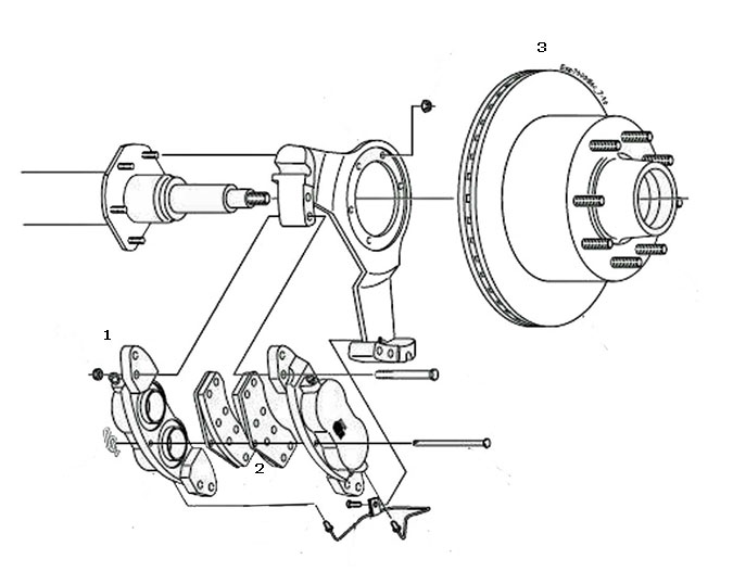 Dexter 7K Axle Disc Conversion Kit Parts Illustration