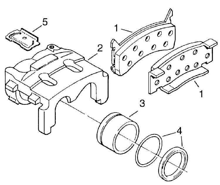 Hayes/Al-KO 10-12K Axle Disc Brake Caliper Parts Illustration