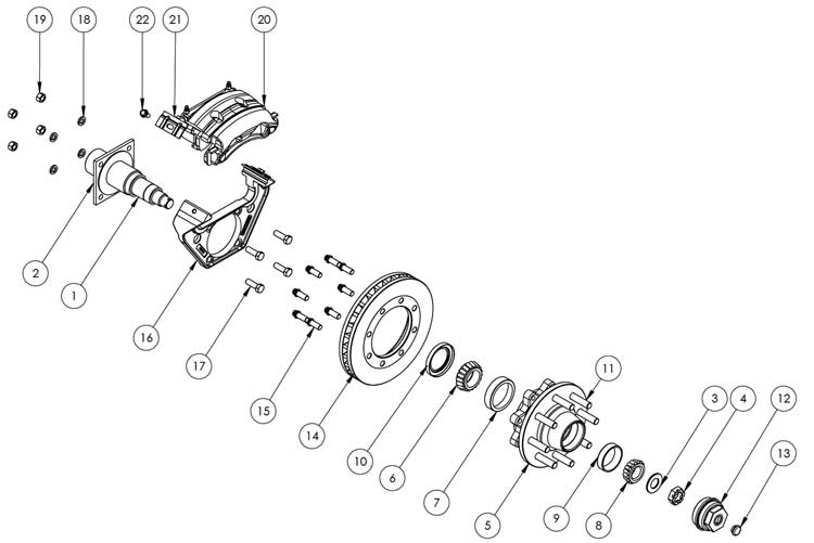 Kodiak Al-Ko/Rockwell 8K HD 11.6 Inch Disc Brake Parts Illustration