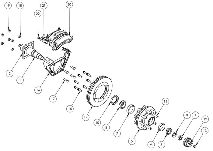 Kodiak Dexter/Lippert 8K HD 11.6 Inch Disc Brake Parts Illustration