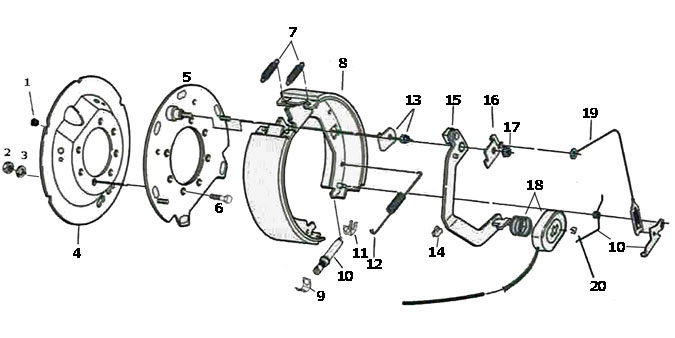 Dexter 12 1/4 x 3 3/8 Inch 7 Bolt Stamped Backing Plate Electric Brake Parts Illustration