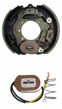 Dexter 12 1/4 x 4 Inch Cast Backing Plate Electric Brake Assemblies