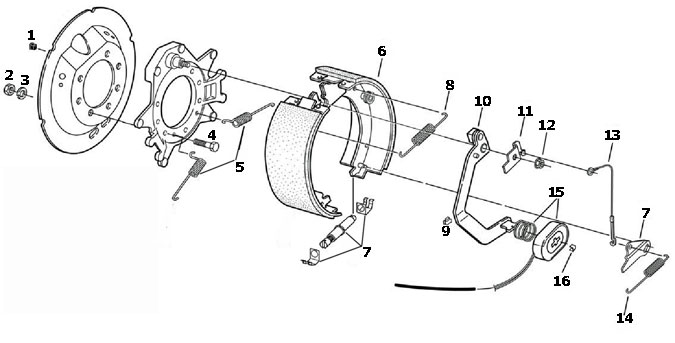 Quality Trailer Parts and Rockwell American 12 1/4 x 3 3/8 Inch 5 Bolt Electric Brake Parts Illustration