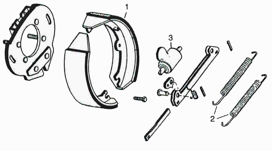 Hayes 12 x 3 3/8 Inch Hydraulic Duo-Servo Brake Parts Illustration