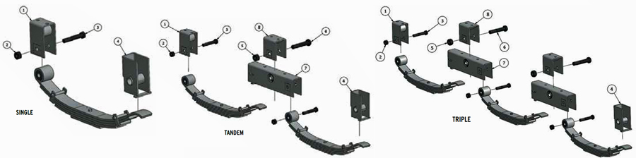 Dexter Axle 2.00 Inch 9 K Slipper Spring Hanger Illustration