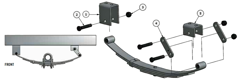 Single Axle Spring Hanger Double Eye Spring Illustration