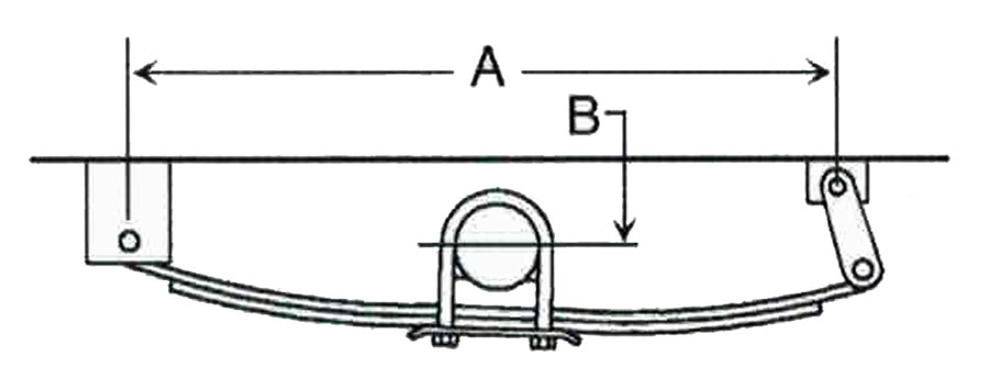 Single Axle Spring Hanger Location Measurement Illustration