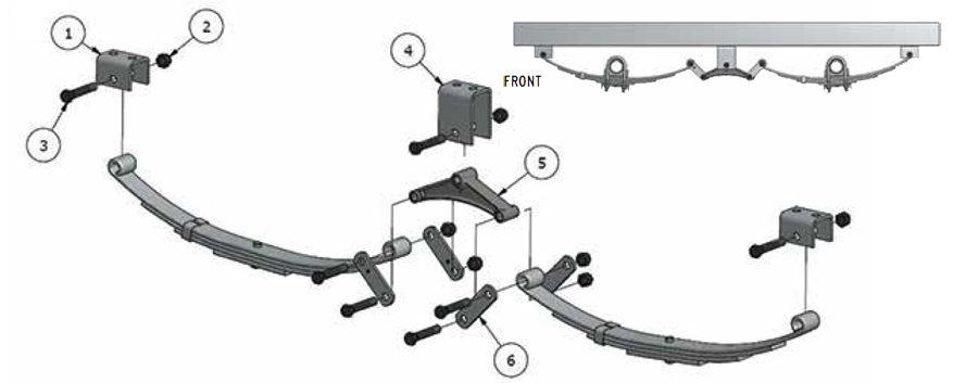 Tandem Axle Spring Hanger Double Eye Spring Illustration